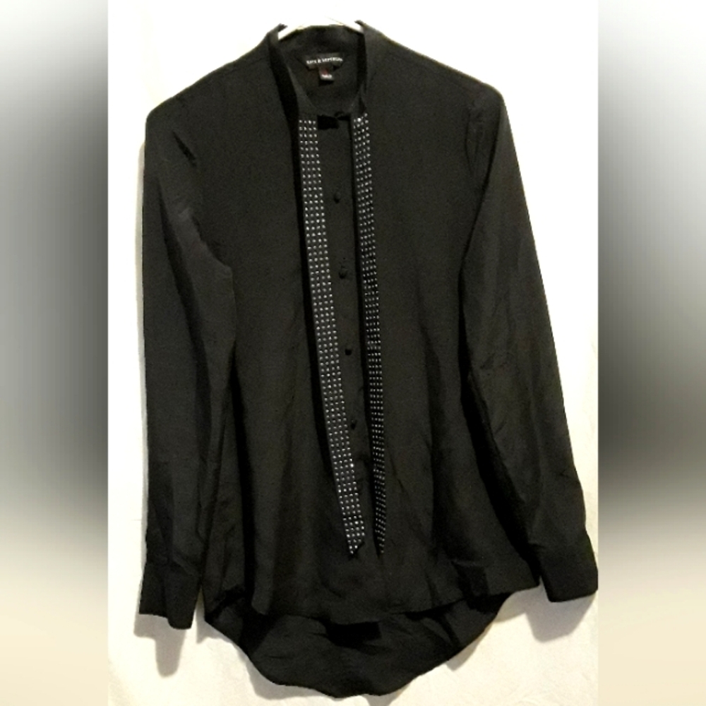 Rock and Republic black dress shirt size small
